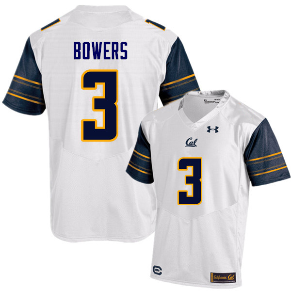 Men #3 Ross Bowers Cal Bears (California Golden Bears College) Football Jerseys Sale-White